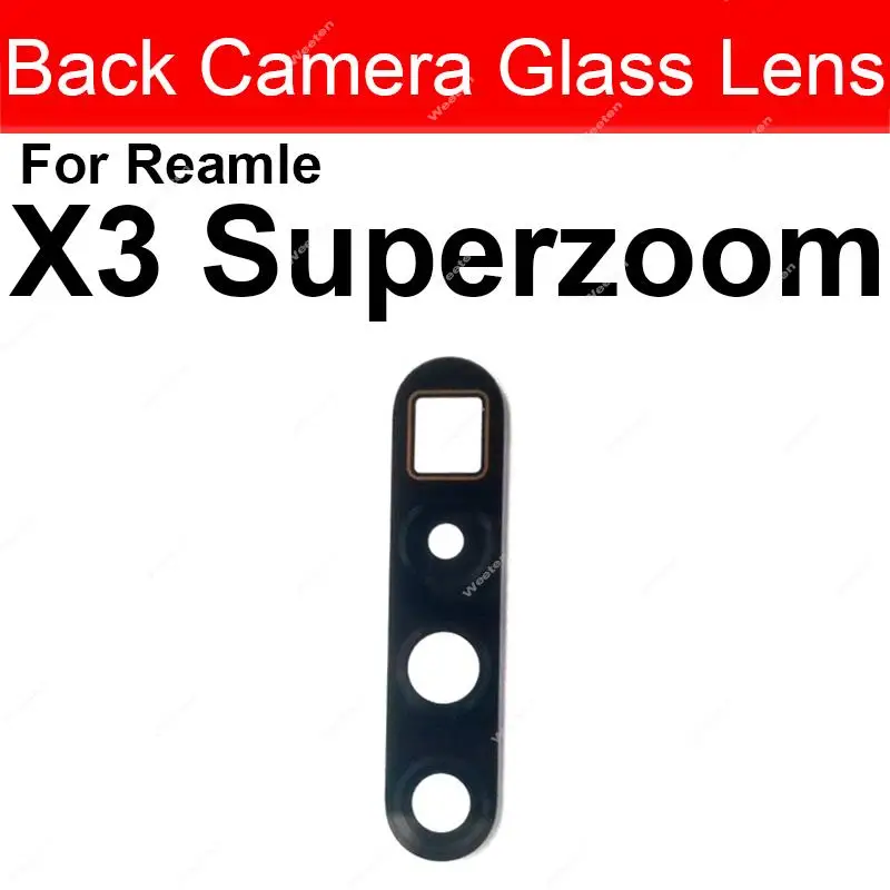 Back Camera Glass Lens For Realme X3 X3 Super Zoom Rear Camera Lens Cover with Frame Ring Holder with Sticker Parts