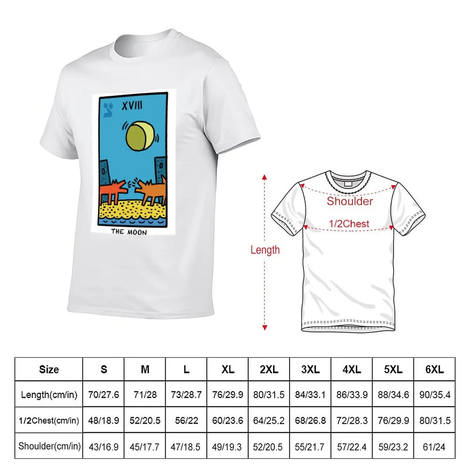 Kieth Haring Moon Tarot T-Shirt vintage anime shirt custom shirt sweat heavyweight t shirts for men