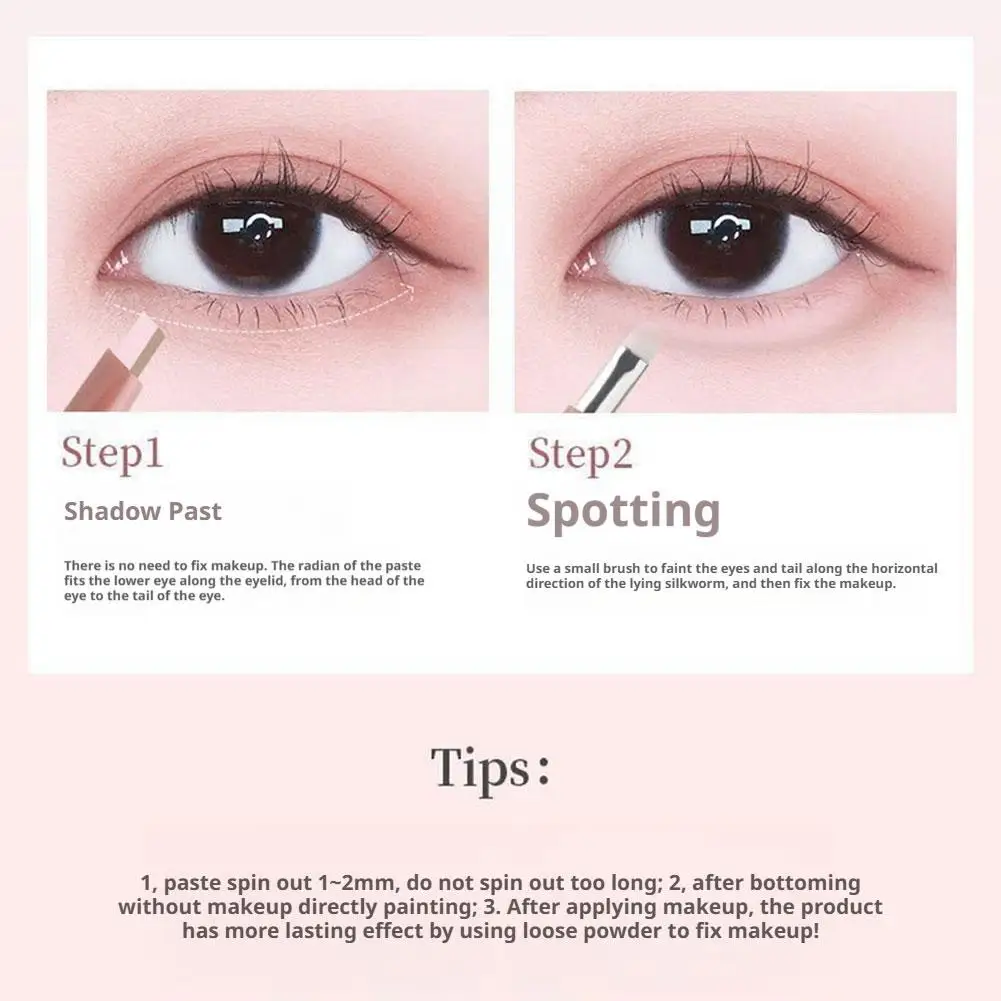 2 in1 マットピンク ブライトン ライイング シルクワーム 下まぶたメイク コンターペン ﻿   ダブルエンドアイライナーペンシルハイライターブロンザー