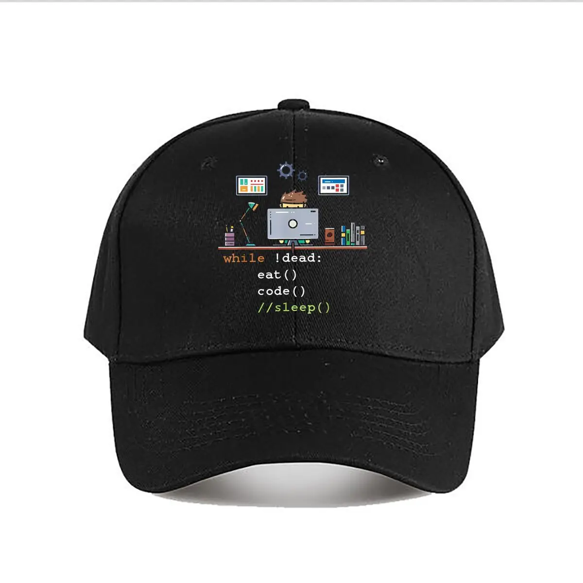 While Dead Sleep Code Developer Baseball Cap Fashion Men Sunhat Women's Outdoor Sports