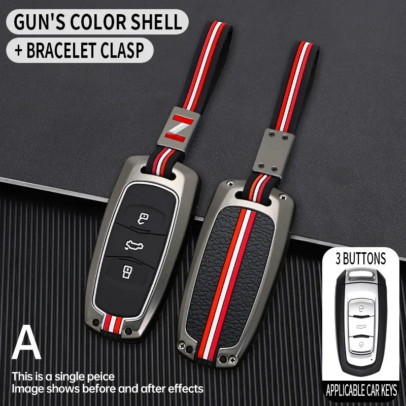 for Geely Atlas Coolray Boyue ICON Proton X70 Emgrand X7 X1 X3 X6 S1 GS GL 3 Bottons Metal Car Key Cover Fob Case Shell