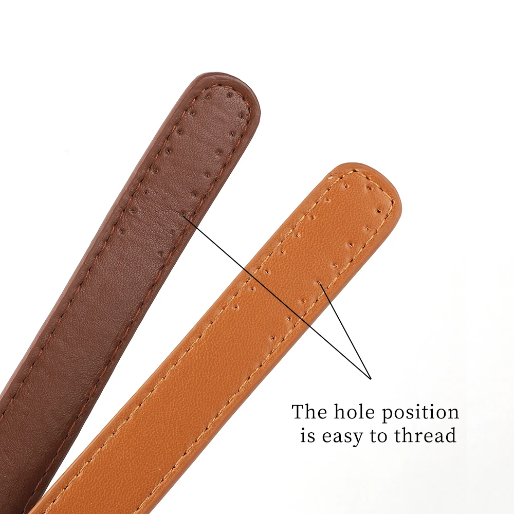 60cm PU Leather Bag Strap Shoulder Bag Handle Belt Band for Women Handbag Handmade DIY Perforation Belt  for Bag Accessories