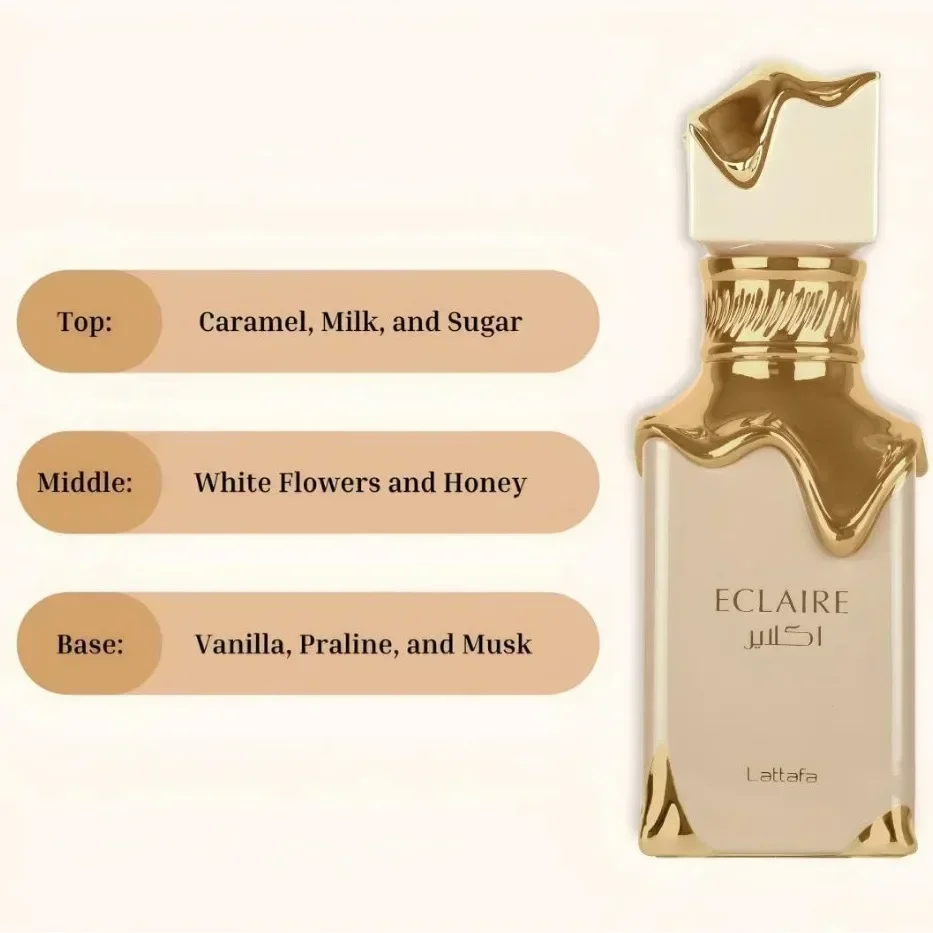 عطر Lattafa Eclaire Eau de Parfum الأصلي، عطر كريمي بالفانيليا والكراميل، عطر جورماند الحلو يدوم طويلاً للنساء #2
