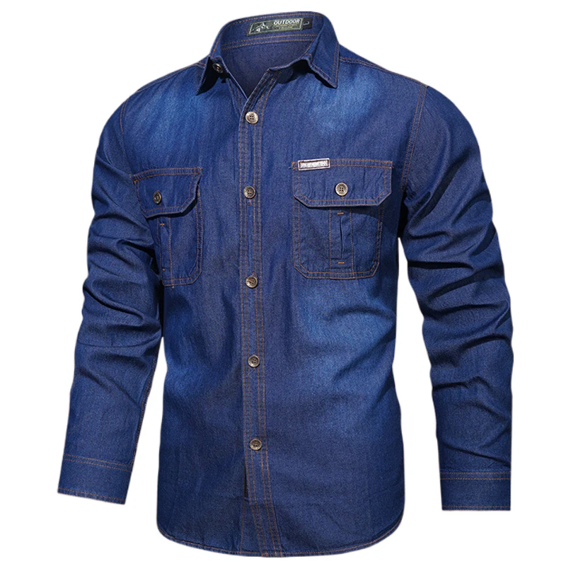 Chemises en denim à manches longues pour hommes, chemise en pur coton, vêtements d'extérieur décontractés, mode masculine, haute qualité, printemps, automne, grande taille, 5XL