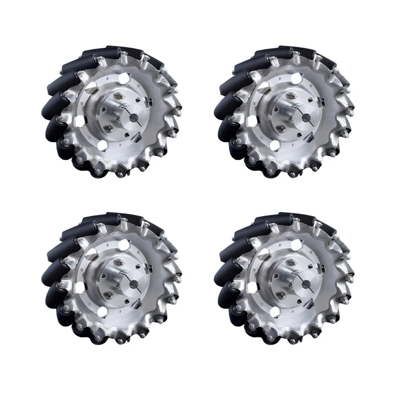 100Kg Load 4pcs High-Quality Mecanum Wheels with Coupling Aluminum Alloy Tires 152mm Wheel ROS Platform Omnidirectional Motion