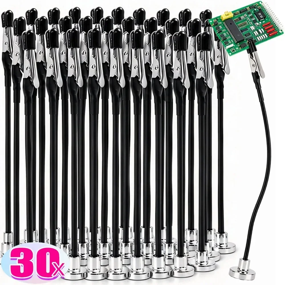 30/1PCS Bendable Alligator Clip with Metal Magnetic Base Multi-purpose Maintenance Fixing Clip Kitchen Menu Photo Display Stand