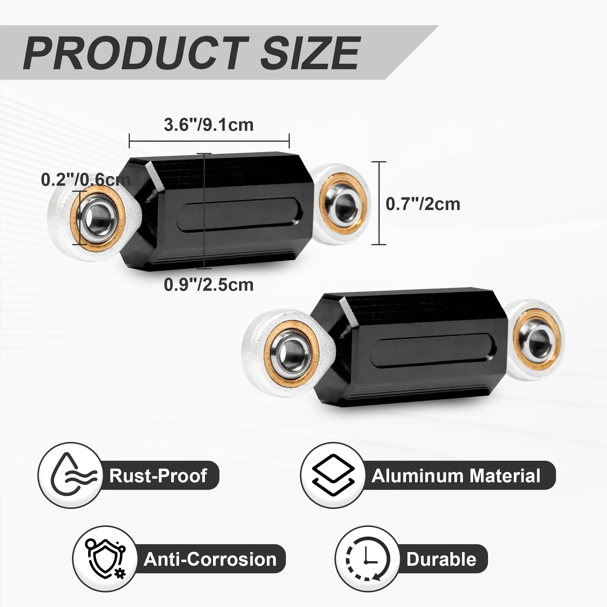 Schwarze externe Pleuel-Heim-Joint-Set, 6 mm, Motorradzubehör, Aluminium-Stabilisator-Endglieder für Can-Am Ryker alle Modelle
