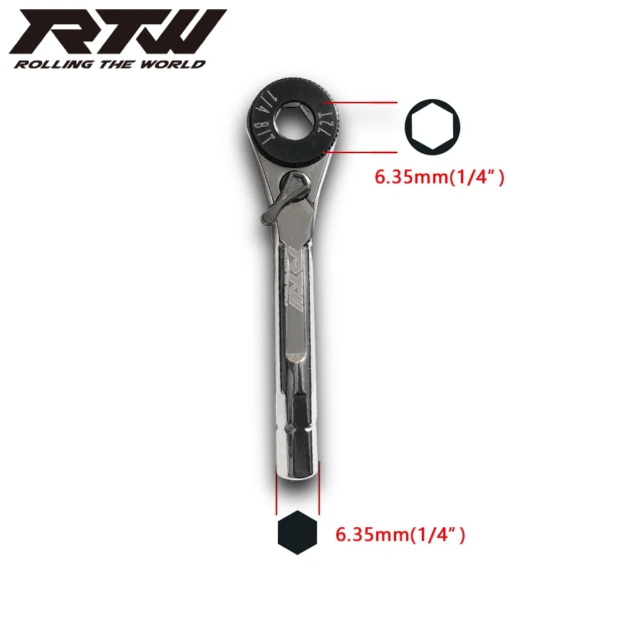 1/4”Ratchet Wrench 1/4” 6.35mm Handle Quick Socket Ratchet Wrench Screwdriver Hex Torque Wrenches EDC Tool Wrench Screwdriver