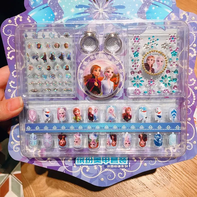 Disney-Conjunto de adesivos impermeáveis infantis, Elsa Princesa, vestir-se, adesivos Kawaii bonitos, arte congelada, brinquedo do presente da menina