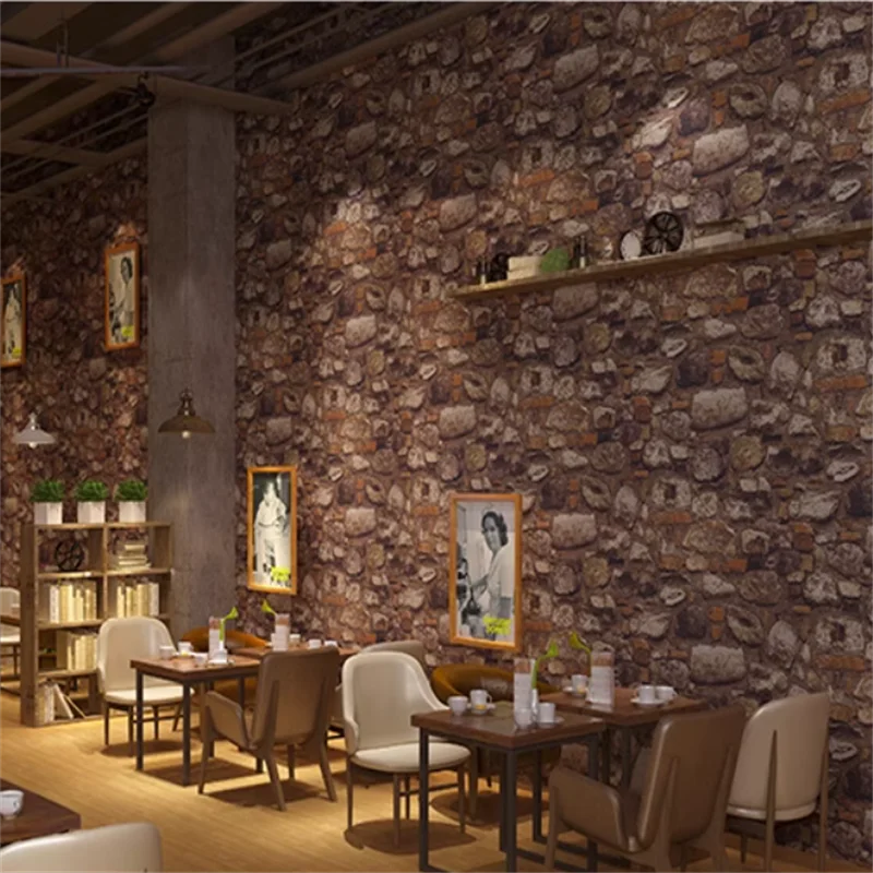 ورق حائط منقوش على شكل ثقافة حجرية عتيقة من الطوب القديم لتزيين المتجر والمطاعم وخلفيات غير ذاتية اللصق #4