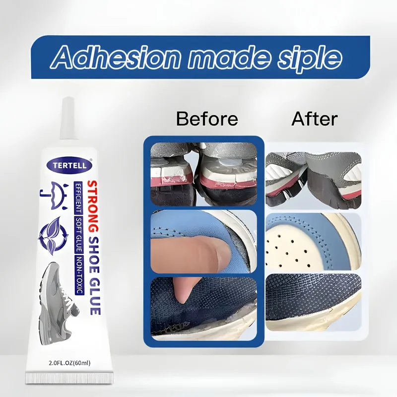 60ml Professional Shoe Adhesive Glue Fast Drying Waterproof Strong Bond for Leather Rubber Sneakers Boots - Instant Repair