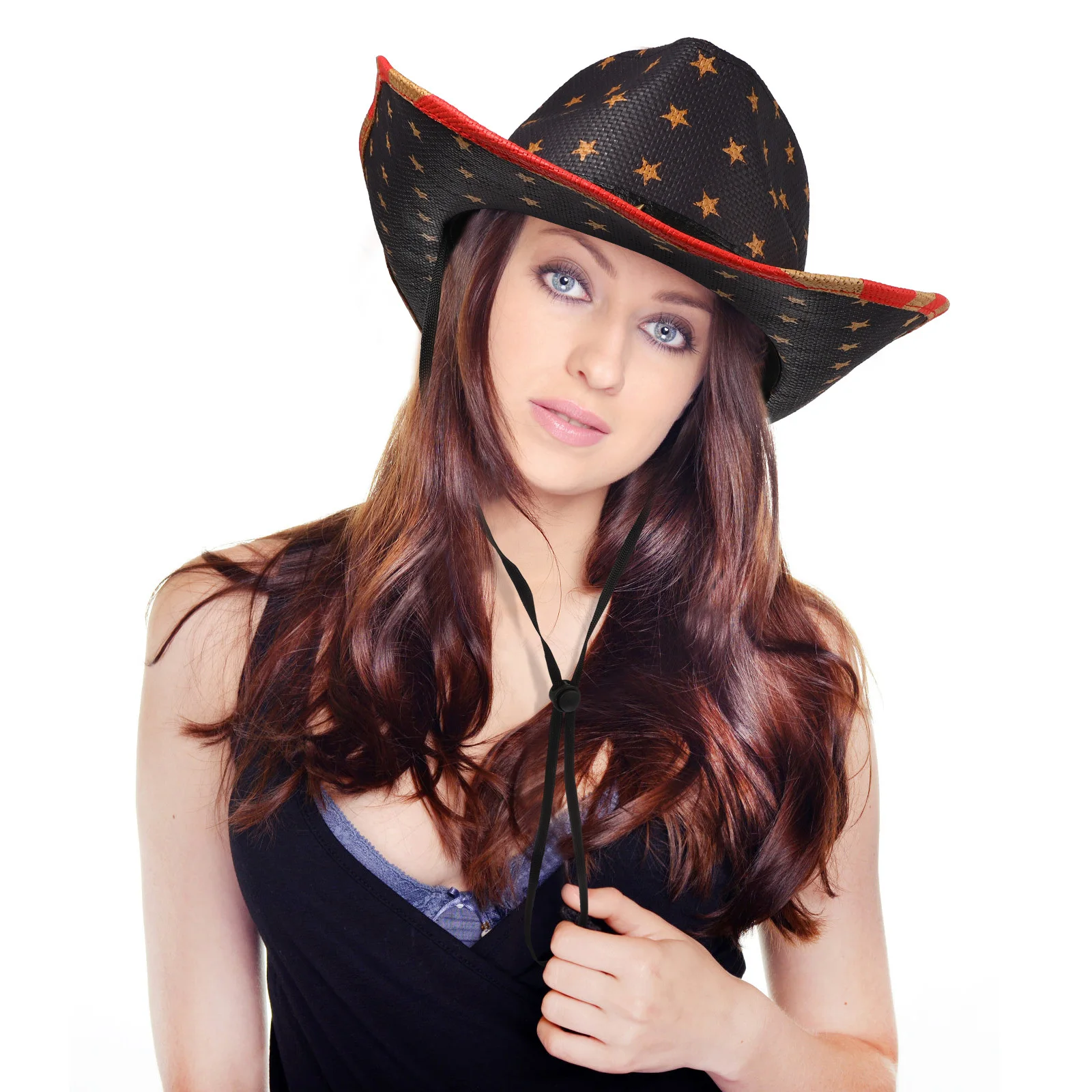 

1pc Cowboy Hat Unisex Straw Sun Hat For Men Women Western Dance Party Stage Costume Lightweight Performing Hats