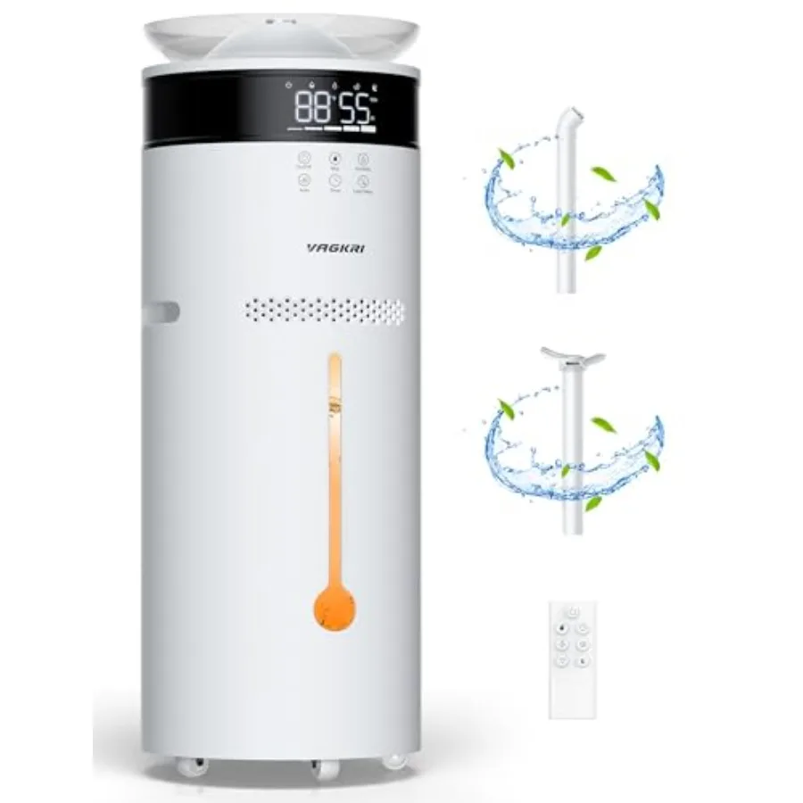 

Увлажнитель воздуха на 18 л для всего дома площадью 2000 кв. футов, 5 уровней тумана, таймер 24 часа, автоматический режим, верхняя заполнение с 2 удлиненными трубками, тихий Coo