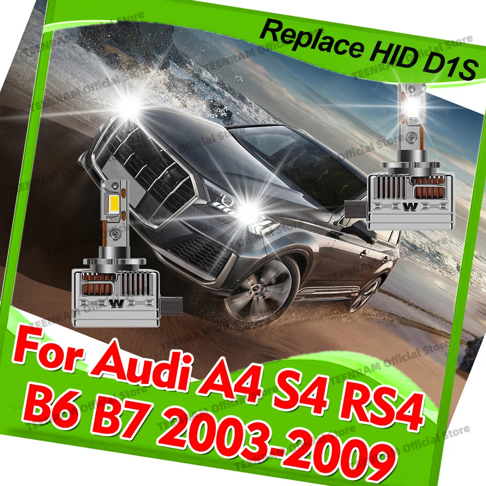 

2x LED Headlight Bulbs 50000LM Super Bright D1S D1R UPGRADE Lamp 12V For Audi A4 S4 RS4 B6 B7 2003 2004 2005 2006 2007 2008 2009