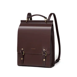 Cnoles Vintage Women's Leather Backpack Casual Shoulder Bag Travel Purse for Girls College School Book Bag