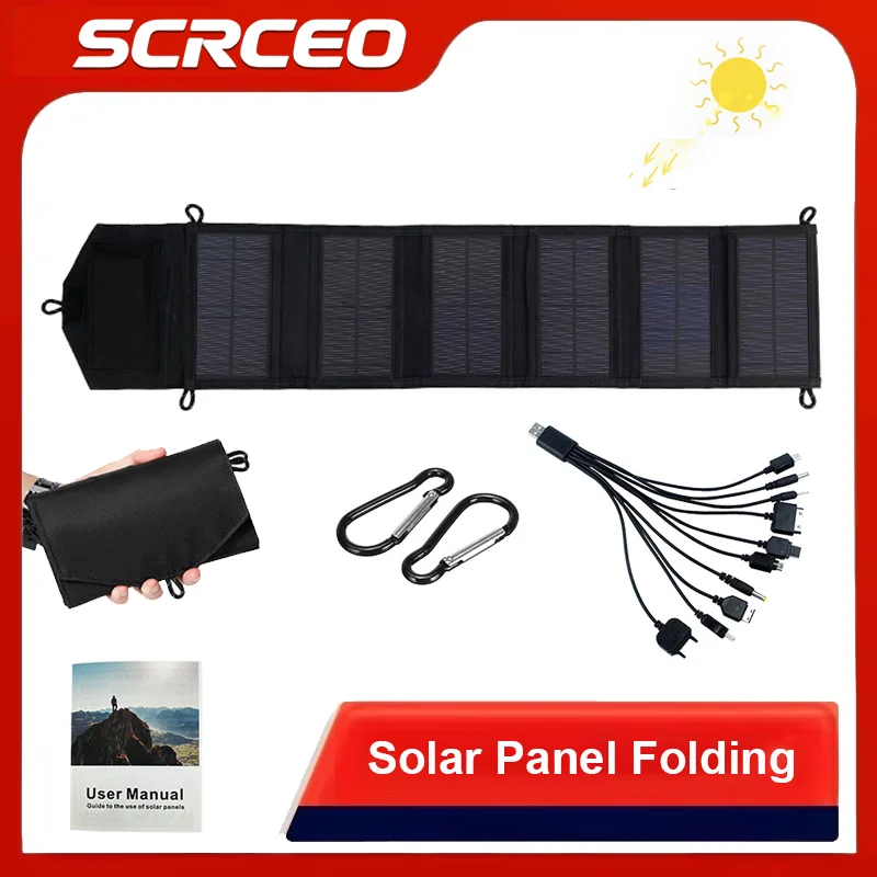 

15W Foldable Portable Solar Panel 5V USB Output Monocrystalline Solar Charger Phone Power Bank Outdoor Camping Hiking Emergency