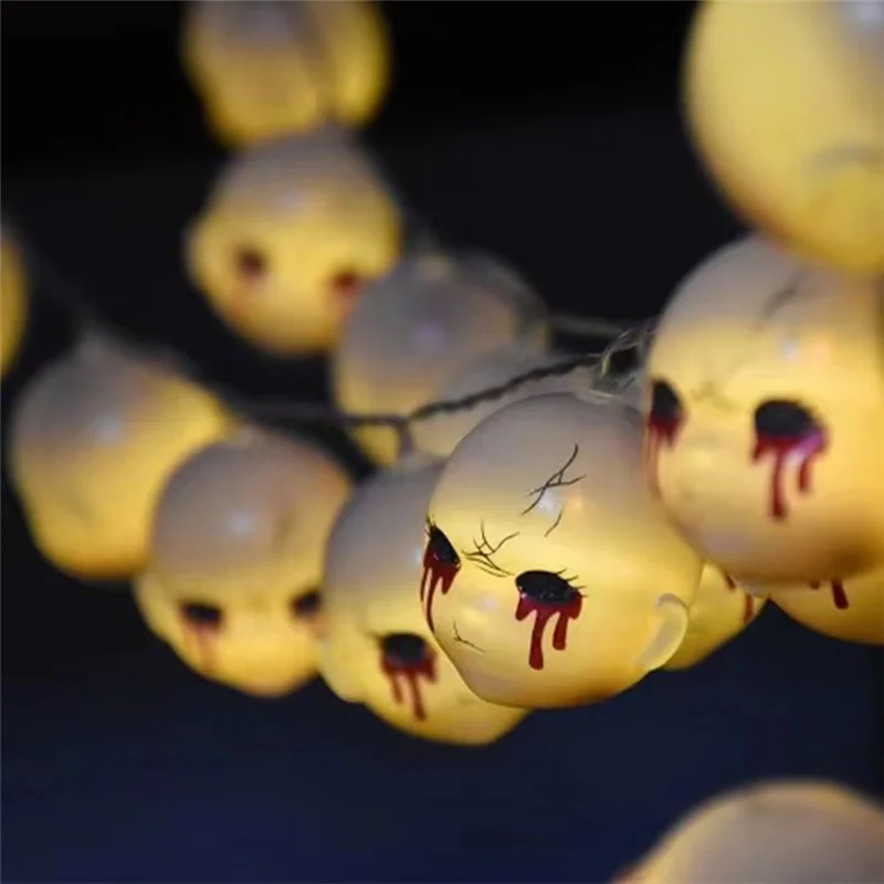 AA86 ฮาโลวีน LED Light String Grimace ตกแต่งเลือดและน้ําตา Grimace โคมไฟ String