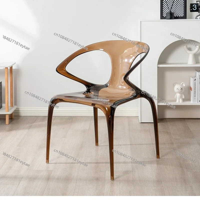 Nordic Style Transparent Internet Famous Dining Chair Acrylic Home AVA Creative Design Sense Light Luxury Leisure Backrest Chair