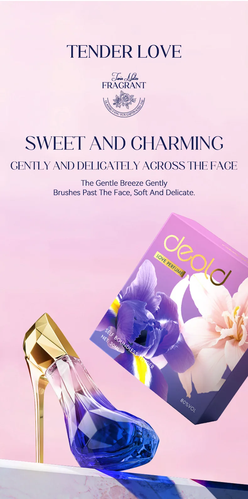 عطر نسائي بكعب عالٍ كريستالي جديد عبر الحدود عطر خشبي من الزهور والفواكه عطر أنيق عالي الجودة