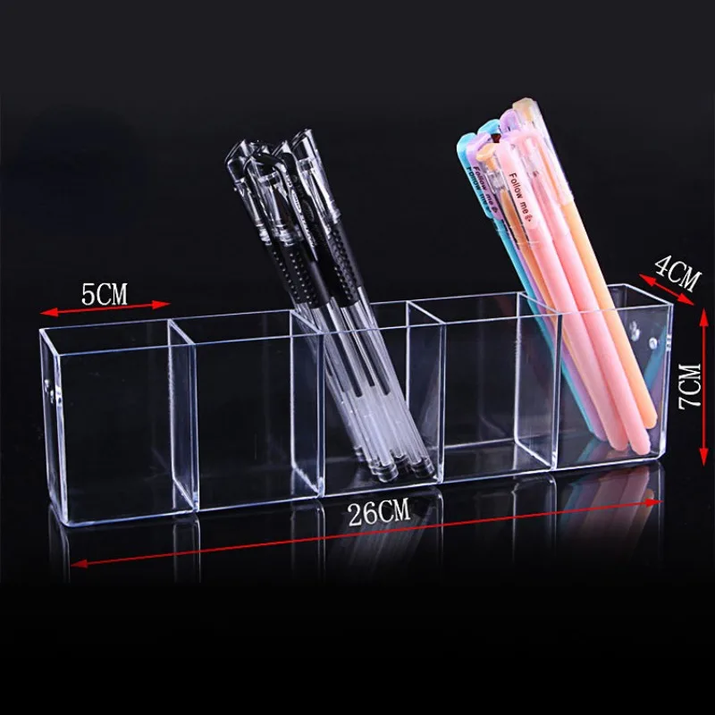 Clear Acrylic Makeup Organizer Eyebrow Pencil Pen Holder Display Case Stand  Office Desk Accessories