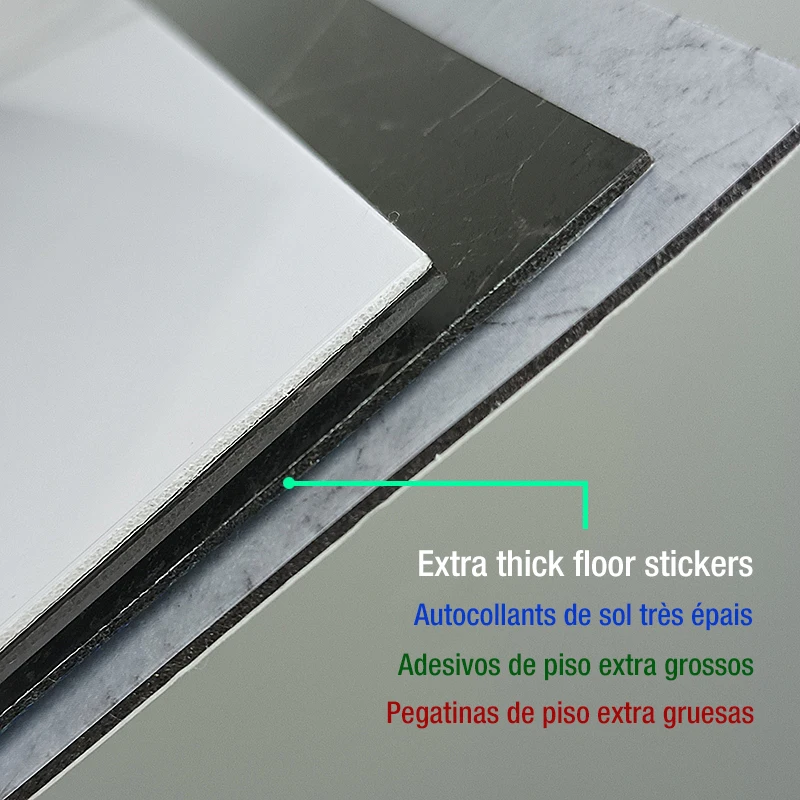 Pegatina de suelo de azulejo de mármol simulado, sala de estar autoadhesivo impermeable de PVC para, inodoro, cocina, decoración de suelo del hogar,