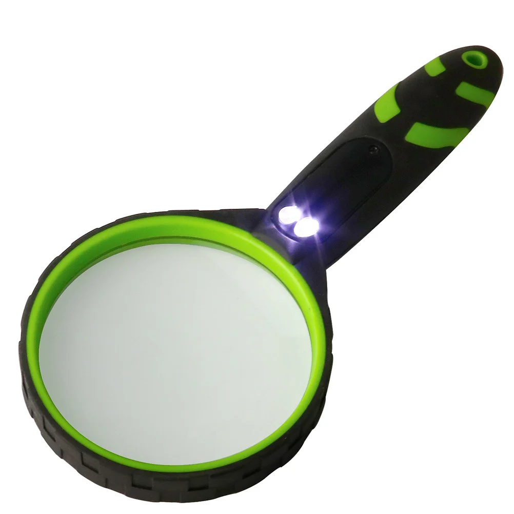 

10X Magnifying Glass 75Mm Lens 2 LED Lamp Portable Handheld for Reading Jewelry Watch Repair Insect Detection Hydroponics