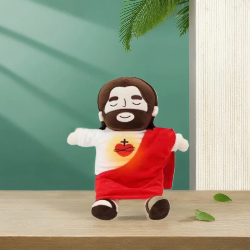 Rustgevende ademhaling Jezus pluche pop ornamenten vier versnellingen aanpassing kinderen muziek slaap metgezel kerst speelgoed decoratie geschenken