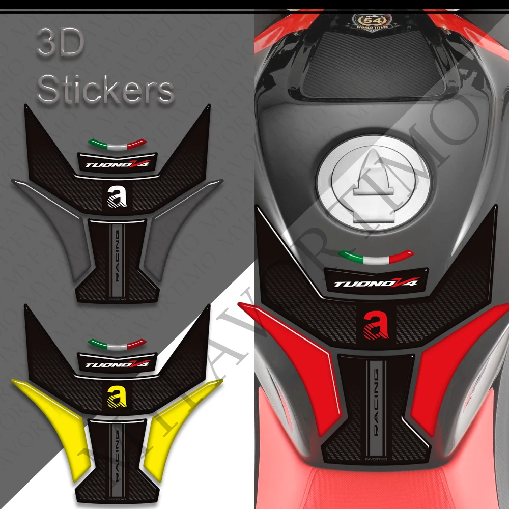

Motorcycle For Tuono v4 Factory 1100 Tank Pad Cap TankPad Grips Gas Fuel Kit Knee 3D Stickers Decals Protector 2021 - 2026