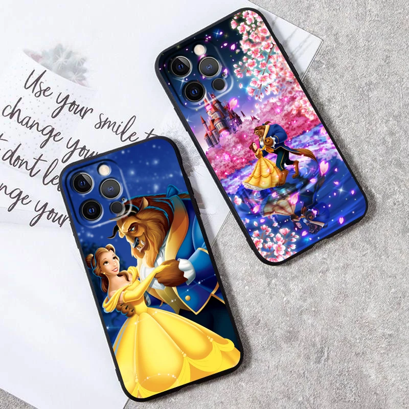 Beauty And The Beast For Apple iPhone 16 15 14 13 12 11 XS XR X Pro Max Plus Mini Black Back Phone Case