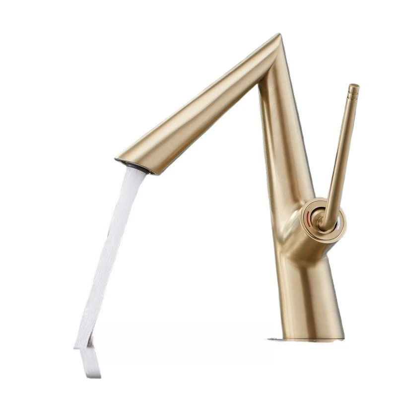 

Минималистичный полностью медный пистолет, серый смеситель для горячей и холодной воды, смеситель для раковины с одним отверстием, белый смеситель для раковины из матового золота