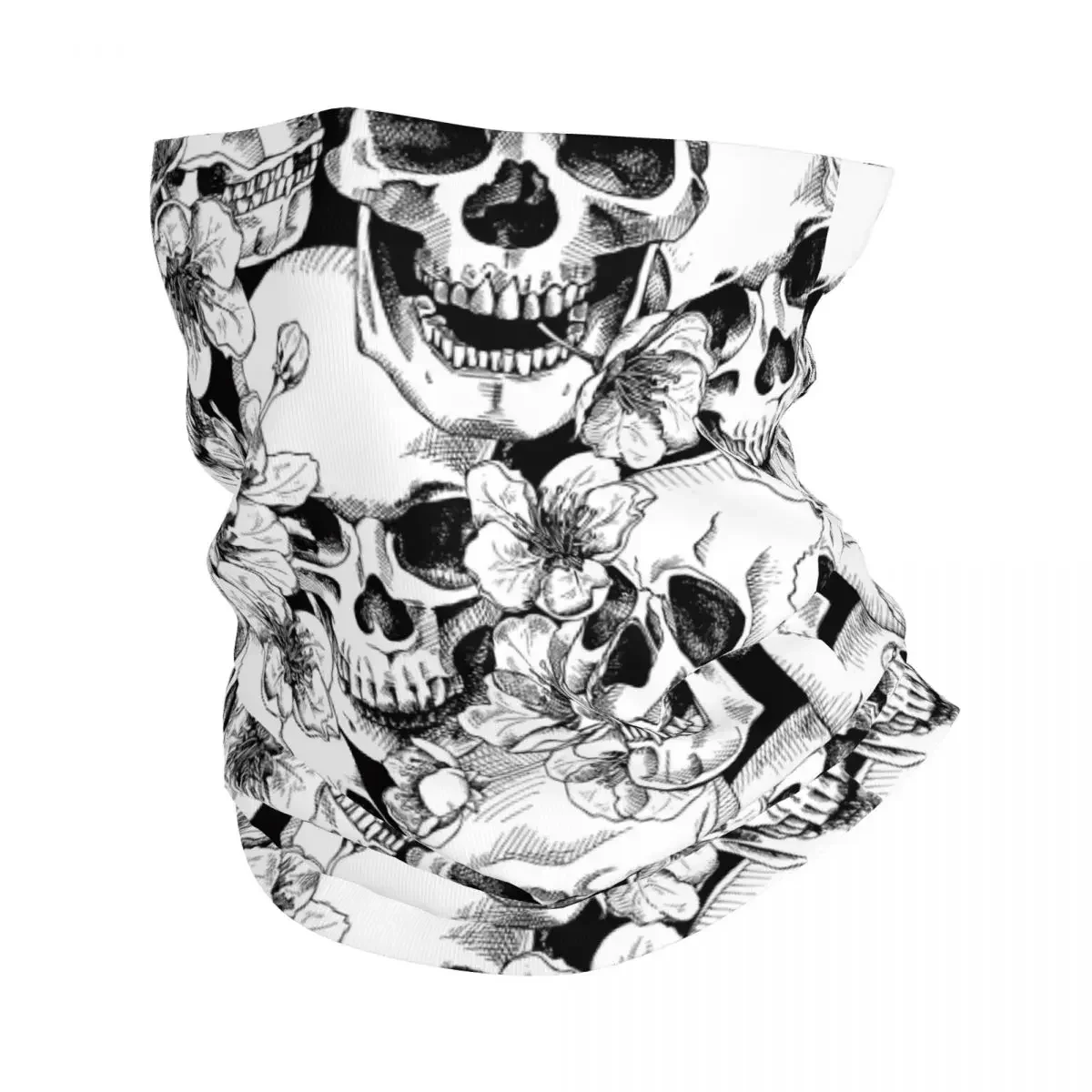 Cool Skull Bandana Neck Gaiter Printed Balaclavas Wrap Scarf Warm Headwear Fishing for Men Women Adult All Season