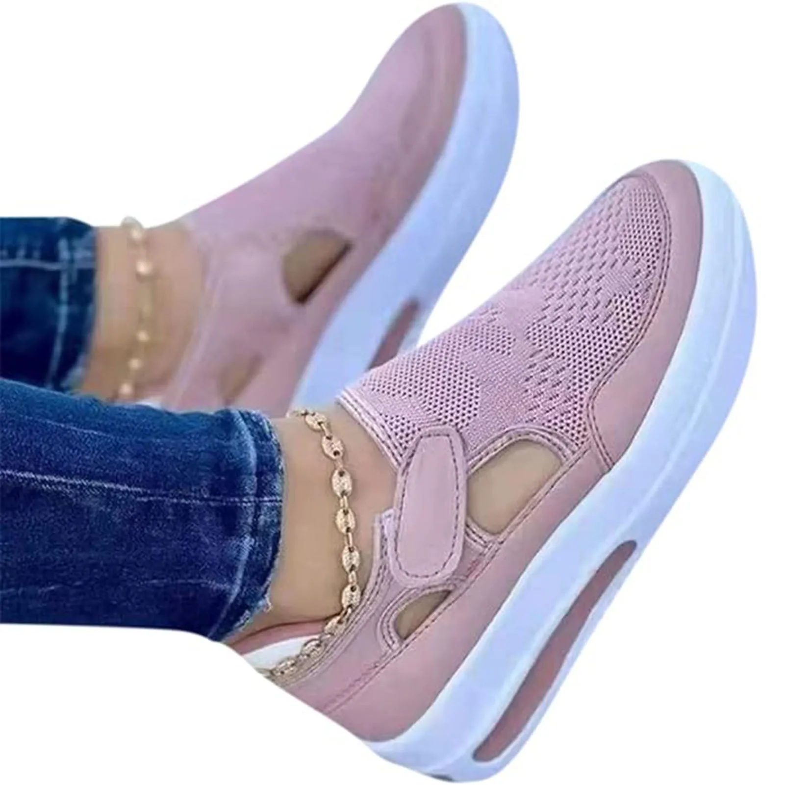 Womens Casual Mesh Shoes Breathable Mesh Walking Shoes Suitable for Going Beach Side Wear