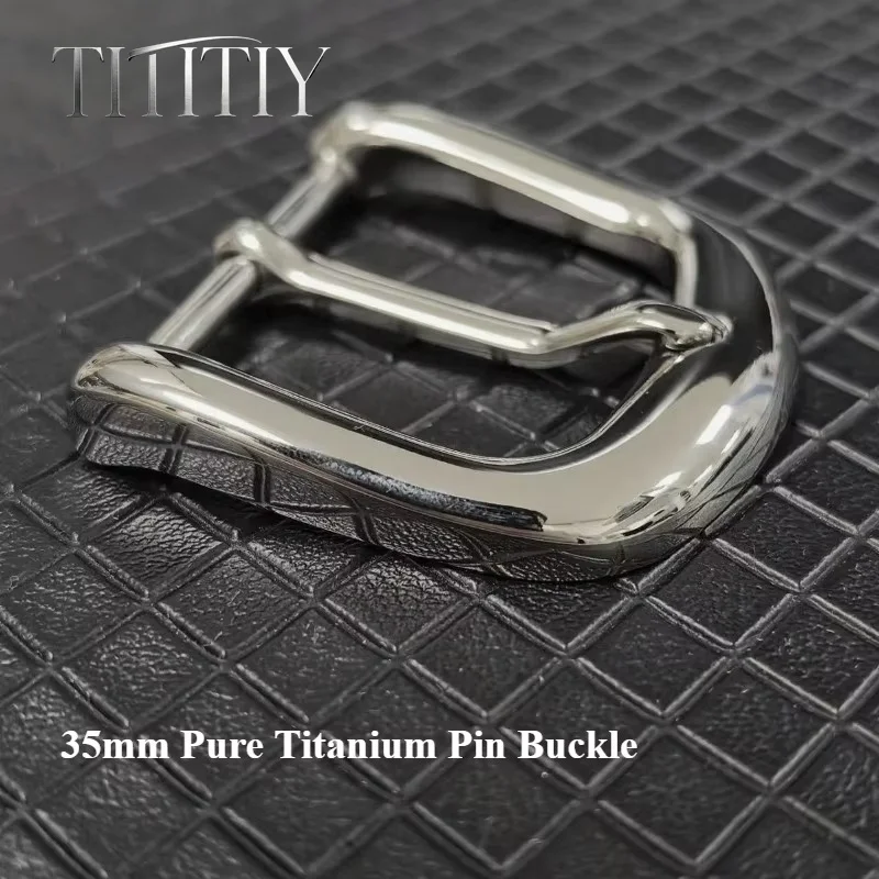 35mm Pure Titanium Belt Buckle for Men, Ultra Light Pin Buckle, Rustproof Hypoallergenic Business Casual Versatile Men