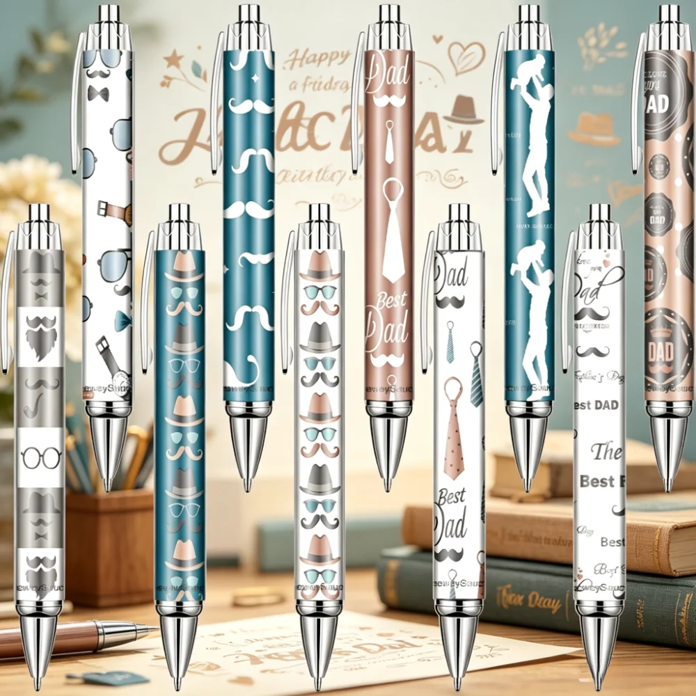 

14pcs Father's Day themed ballpoint pens, press design, gift commemoration, warm expression of fatherly love