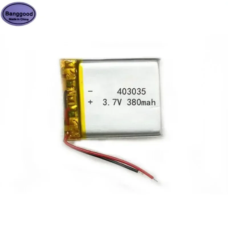 1pc Banggood 3.7V 380mAh 403035 043035 Lipo Polymer Lithium Rechargeable Li-ion Battery Cells for GPS MP3 MP4 Smart Watch