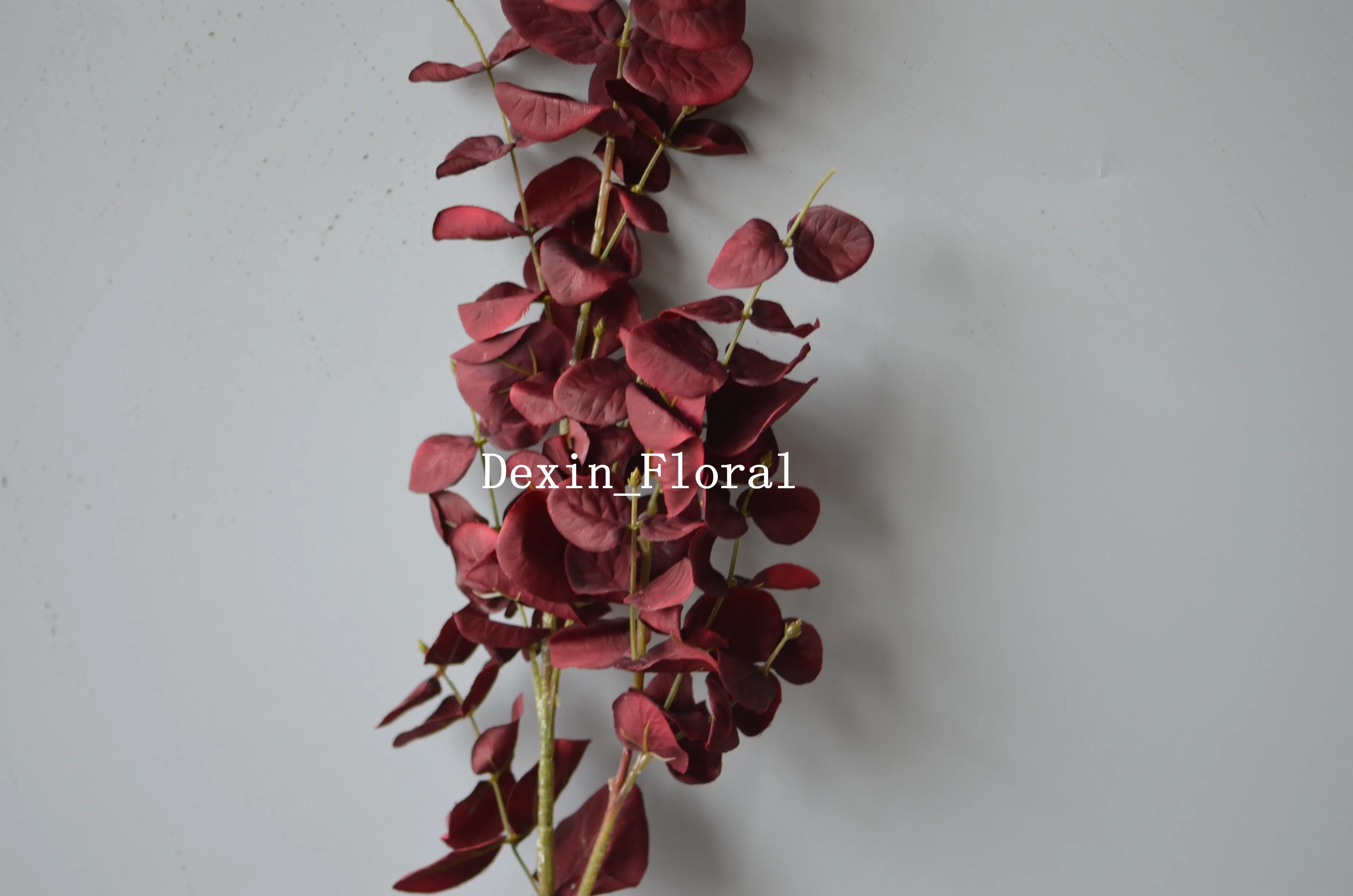 Beige Eucalyptus, Wine Burgundy Artificial Eucalyptus, Leaves, Vintage Greenery Centerpieces