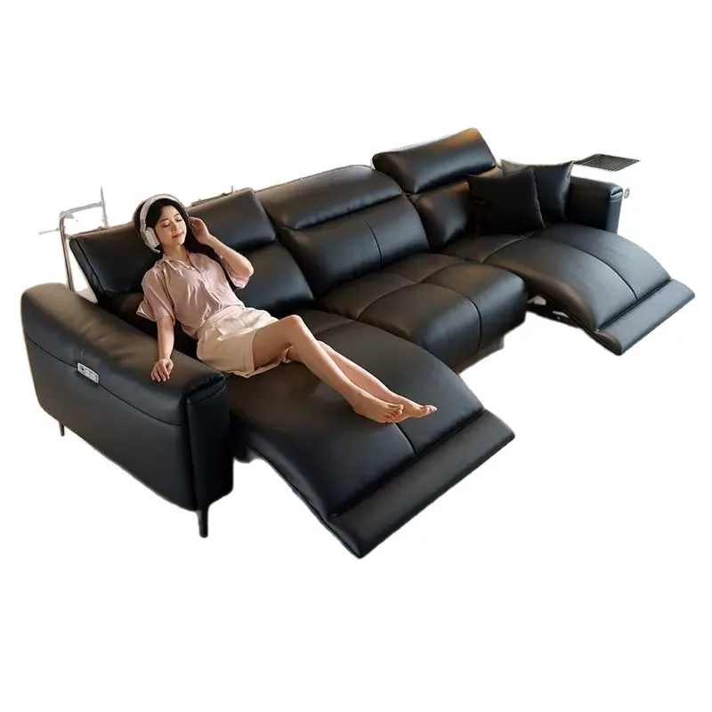 

Leather sofa advanced space electric cabin functional sofa combination