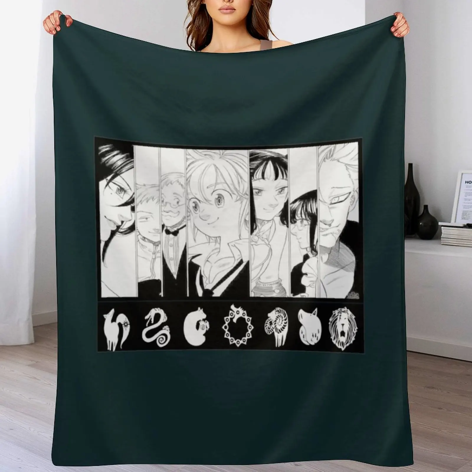 

the deadly seven sins Throw Blanket Giant Sofa Furry Polar wednesday Blankets