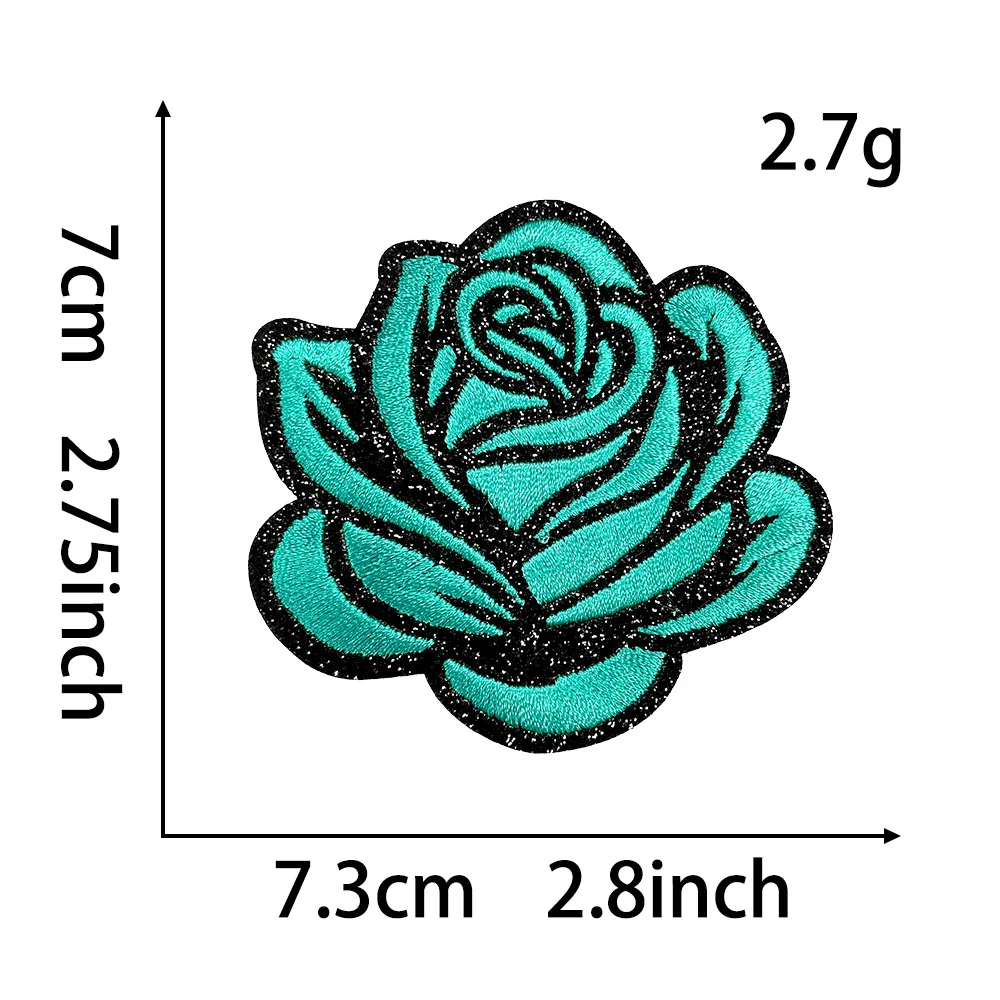 10pcs /set Rose Ironing Patches Beautiful Glittering Flowers Embroidered Stickers Hats T-shirts Hoodies Decorative Accessories view 4