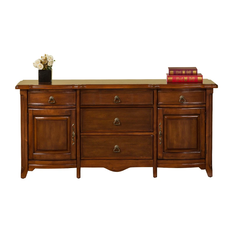 

American solid wood bedroom simple TV cabinet, small apartment master bedroom high storage narrow home