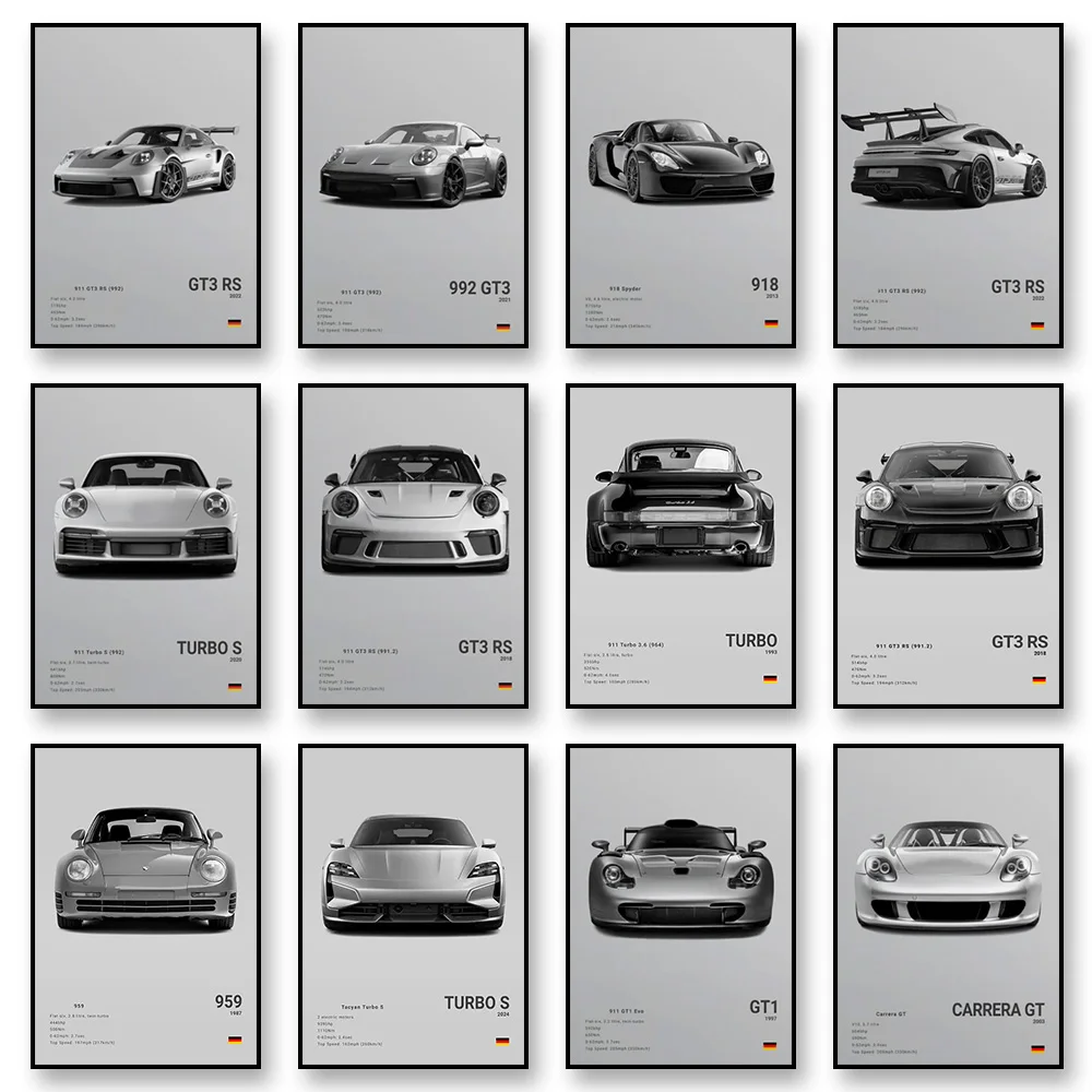Porsche 911 GT3 RS Plan: How This Canvas Art Transforms a Space for ...