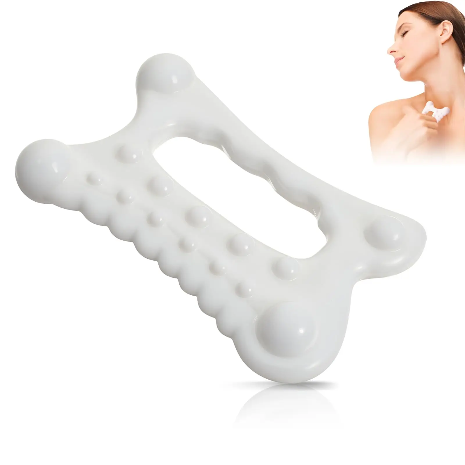 Un masseur carré pour le pouce, massage multifonctionnel par pression sur les points d'acupuncture, design portable en forme d'os pour la relaxation des méridiens