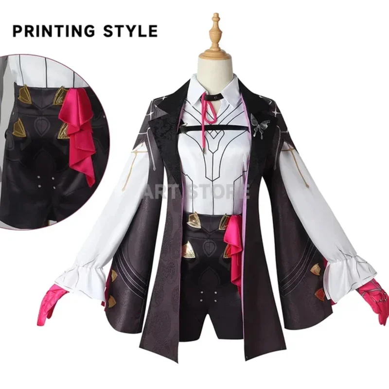 Kafka cosplay game honkai: Star rail cosplay wig full set women hair honkai Kafka shoes cosplay costume Halloween party suits E