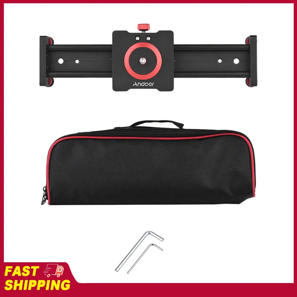 Andoer 50cm/20inch Aluminum Alloy Camera Track Slider Video Stabilizer Rail for DSLR Camera Camcorder DV Film Photography
