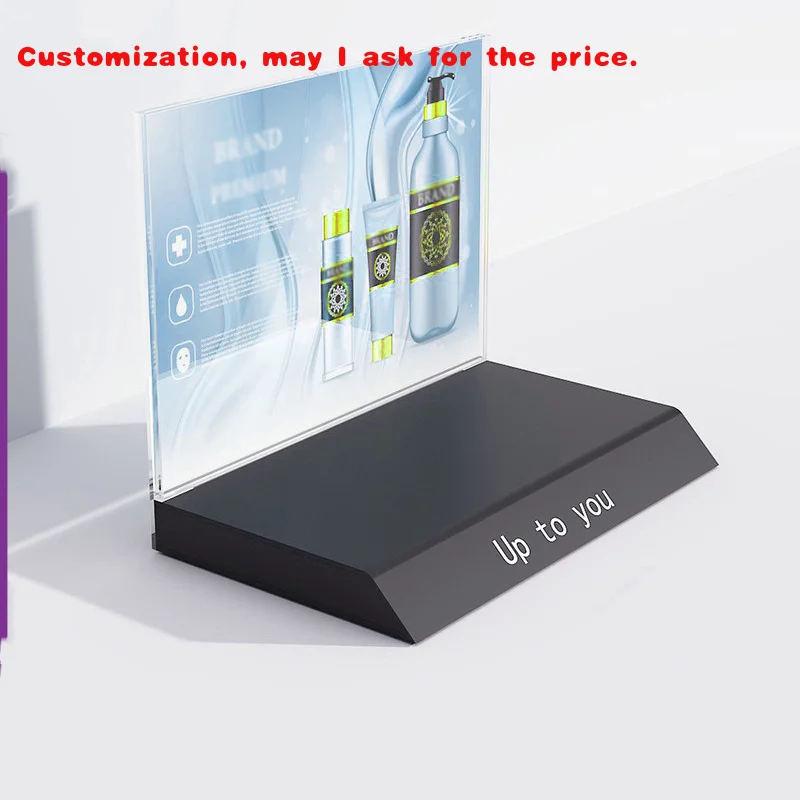 

Индивидуальный акриловый настольный стол для макияжа, ухода за кожей, стол для демонстрации продукта, L-образный дисплей, акриловая подставка для косметики