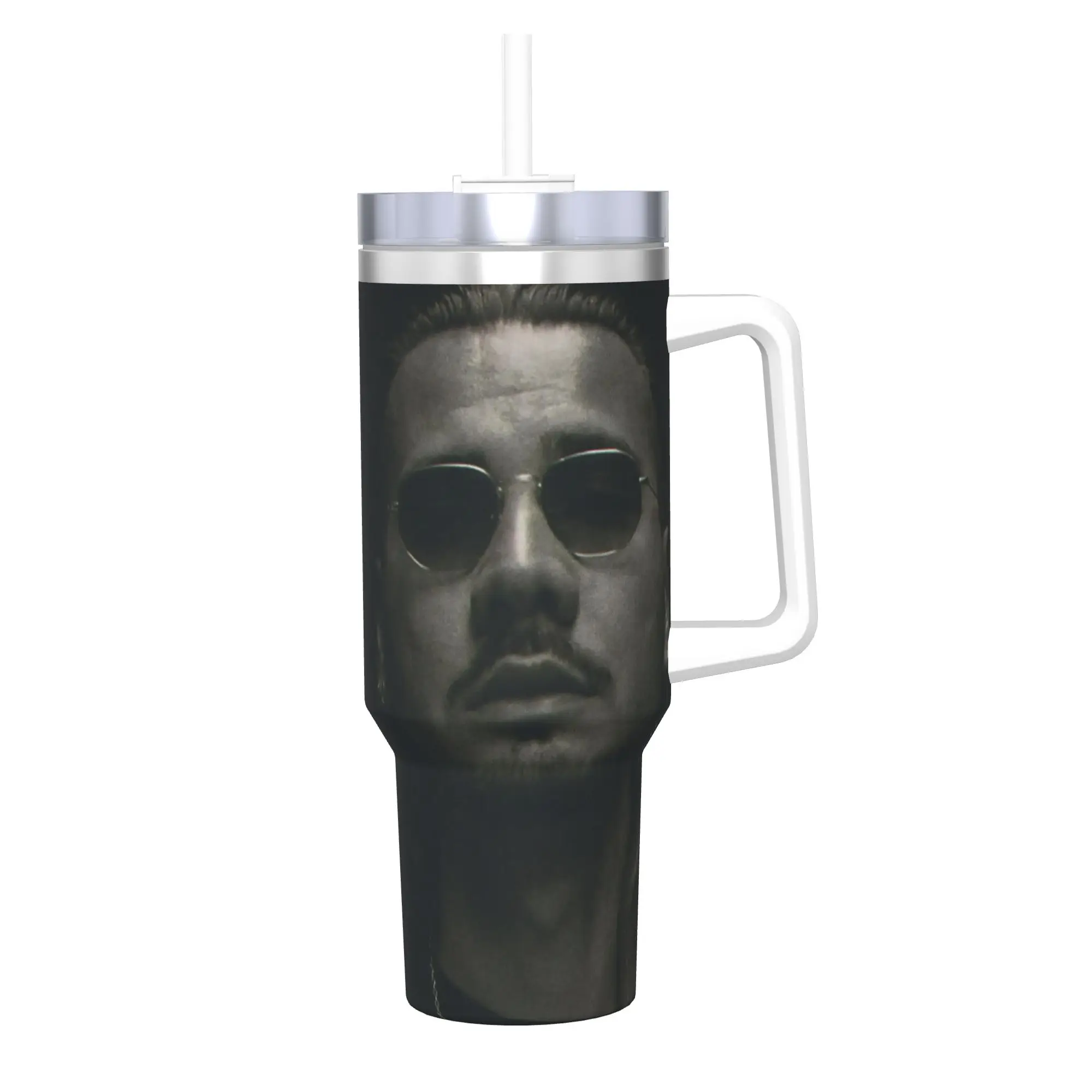 Apache207 Rapper Tumbler With Straw  Stainless Steel Mug Double Wall Vacuum Insulated for Cold Or Hot 40oz