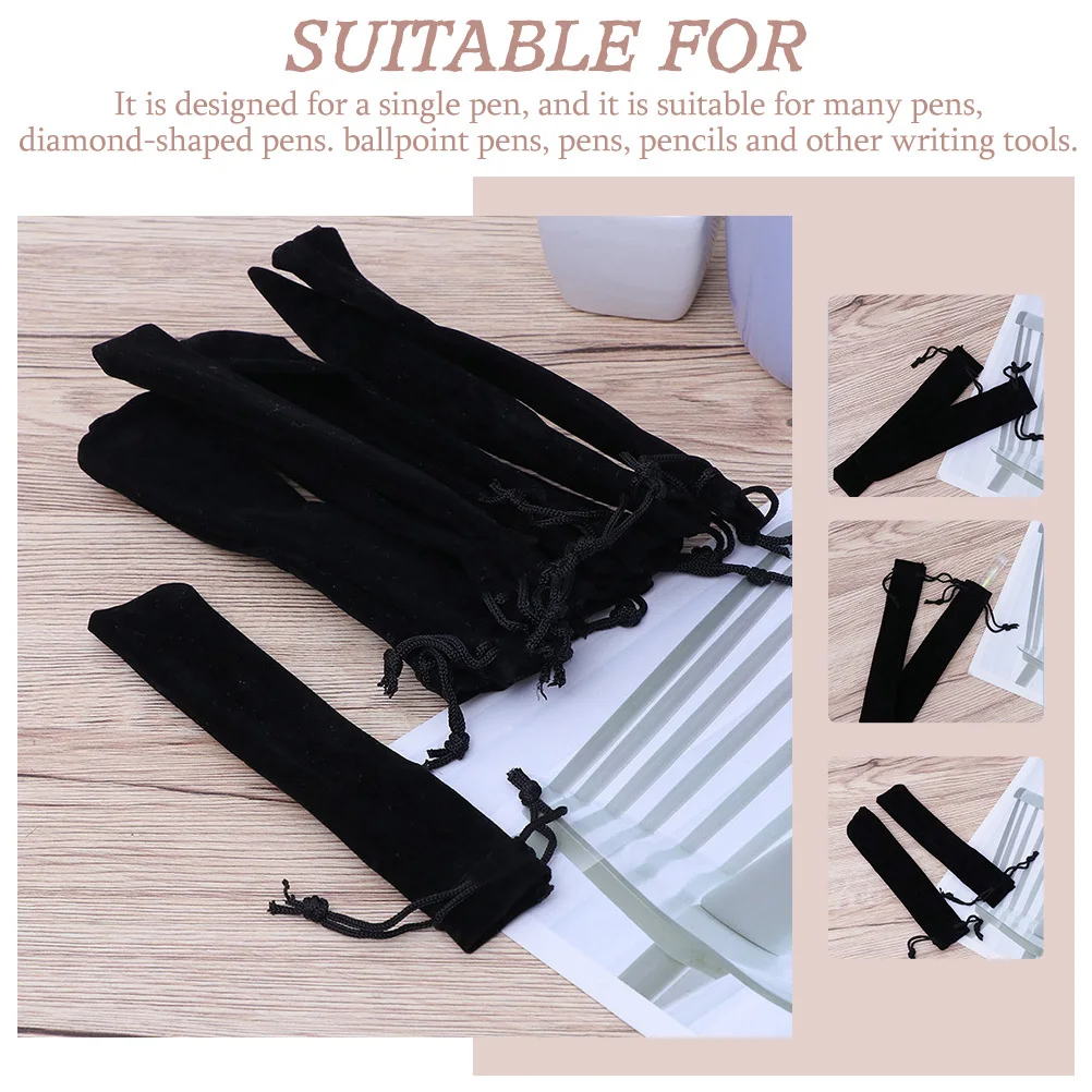 

100Pcs Drawstring Pen Bags Small Portable Pencil Cases Lightweight Pen Holders Korean Office Supplies Writing