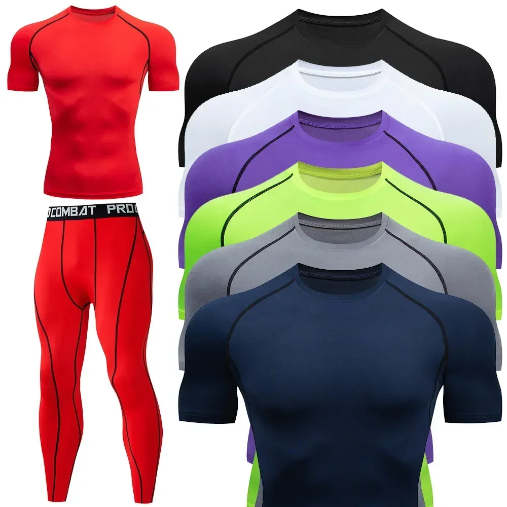 MMA Rashgard – vêtements de sport pour hommes, sous-vêtements de course, Jogging, Thermo, Compression de la peau, Fitness, séchage rapide, collants,