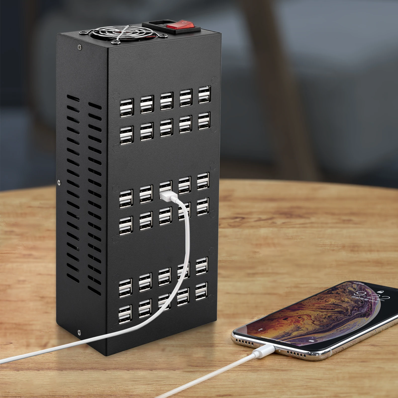 

60 Ports USB Charging Station with Intelligent Protection, Multi Port USB Charging Station Organizer for Hotel, School