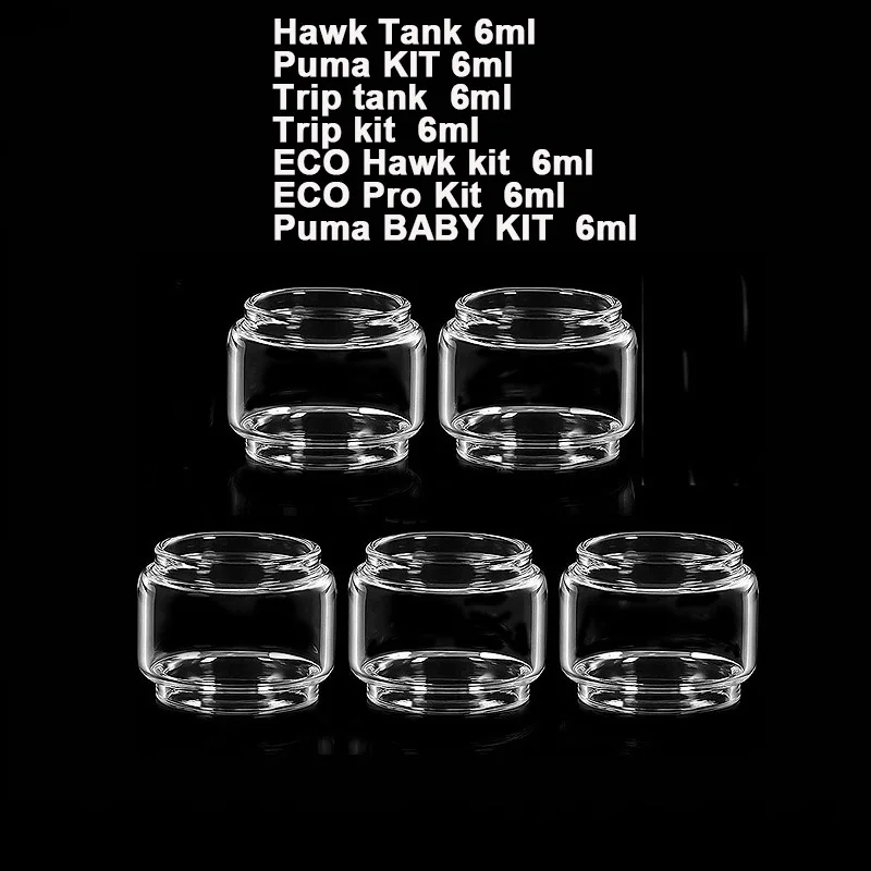 5 Pieces Bubble Glass Tank for Hawk Puma Baby Kit ECO Hawk Pro Kit Trip Tank 6ml Replacement Bulb Cover Mini Glass Cup Container